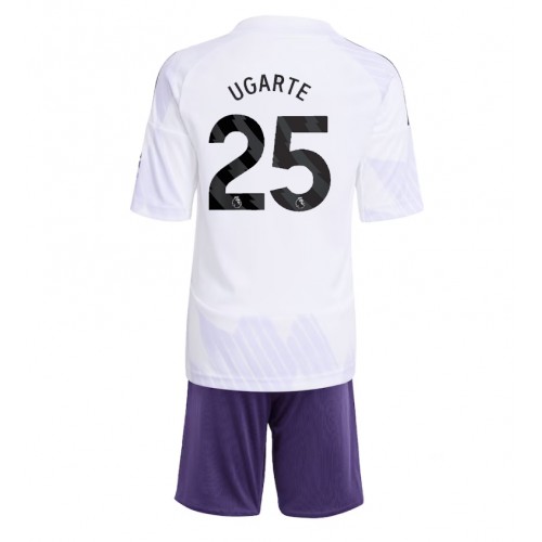 Manchester United Manuel Ugarte #25 Seconda Maglia Bambino 2025-26 Manica Corta (+ Pantaloni corti)